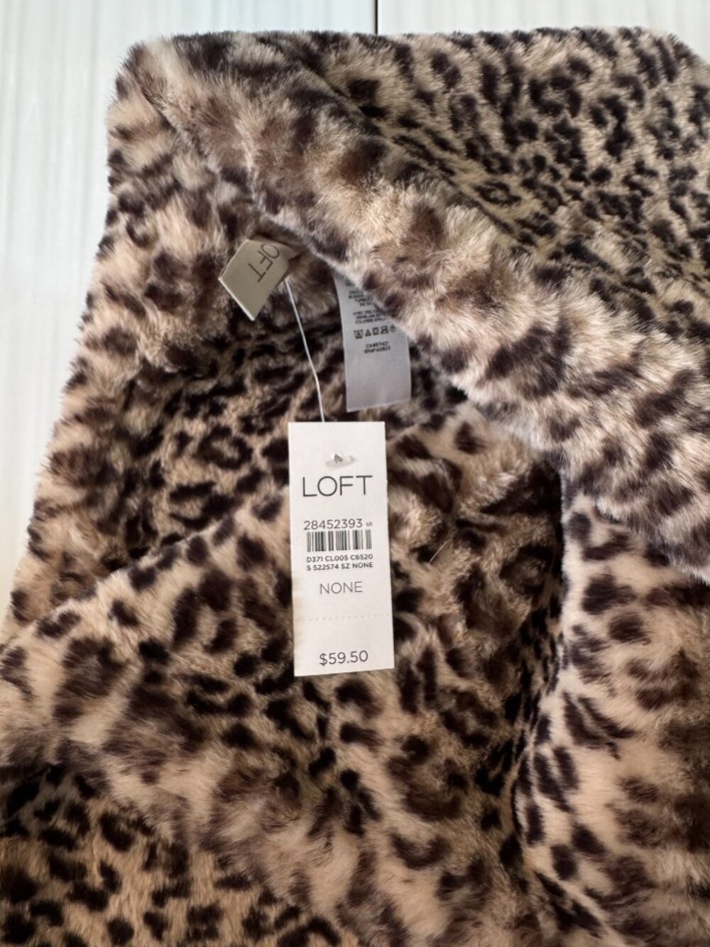LOFT Faux Fur Leopard Teddy Jacket in Brown and Black